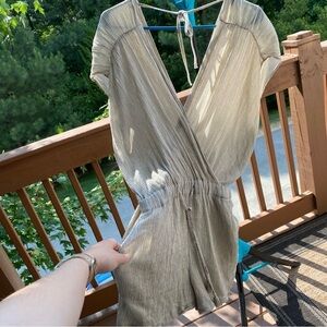 Lucky boho thin striped romper size medium
